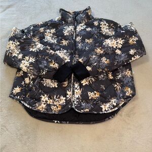 🔥FLX Packable Winter Jacket Women M Pitch Black Floral NWT Insulated